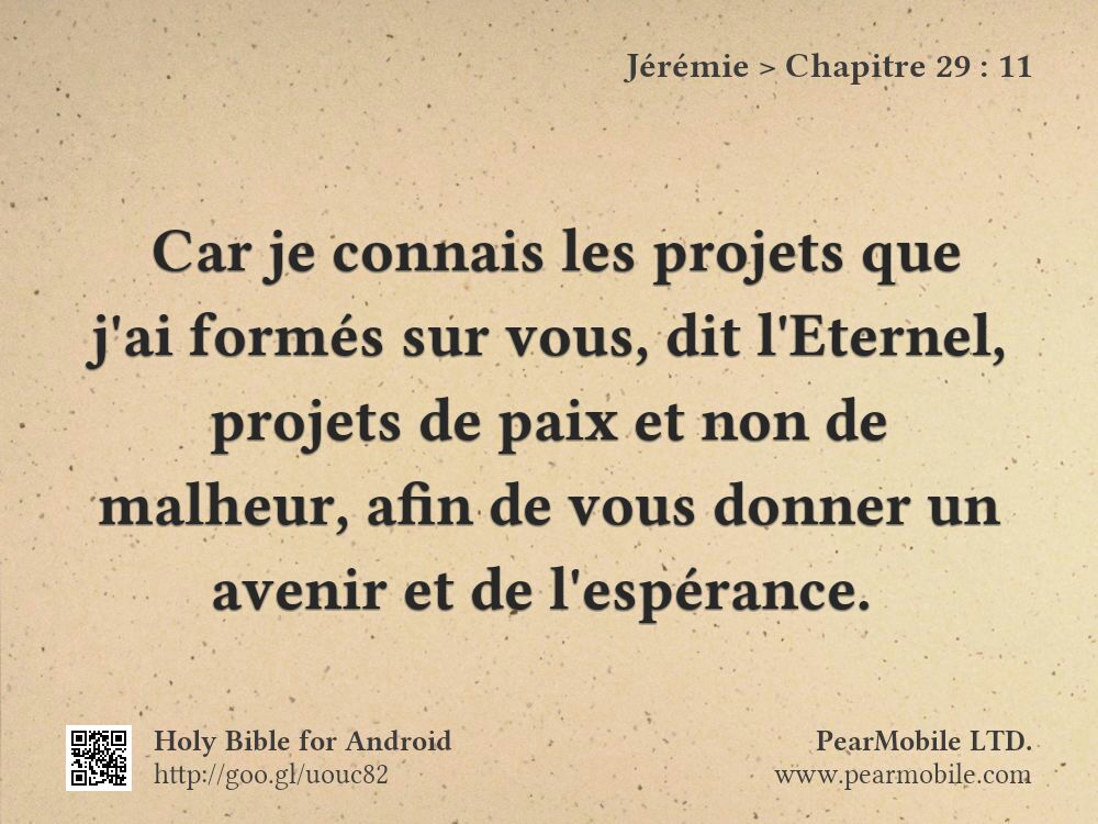 Jérémie, Chapitre 29:11